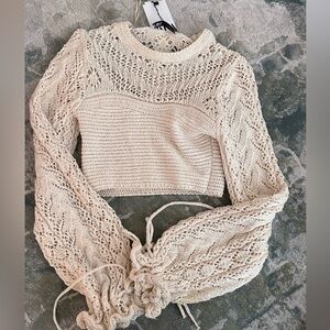 NWT Zara Cream Knit Crop Top